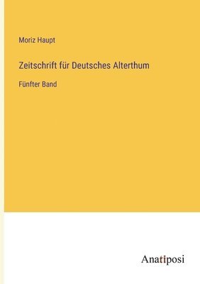 bokomslag Zeitschrift für Deutsches Alterthum