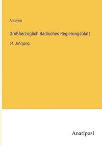 bokomslag Grossherzoglich Badisches Regierungsblatt
