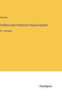 bokomslag Großherzoglich Badisches Regierungsblatt