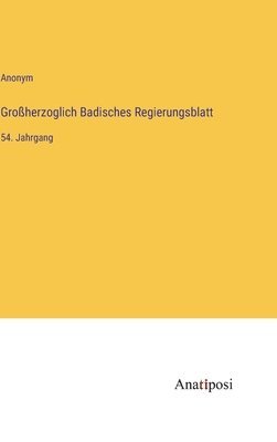 bokomslag Groherzoglich Badisches Regierungsblatt