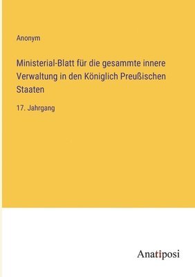 bokomslag Ministerial-Blatt fr die gesammte innere Verwaltung in den Kniglich Preuischen Staaten