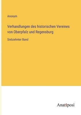 Verhandlungen des historischen Vereines von Oberpfalz und Regensburg 1