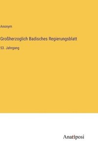 bokomslag Großherzoglich Badisches Regierungsblatt
