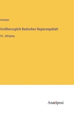 bokomslag Groherzoglich Badisches Regierungsblatt