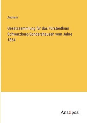bokomslag Gesetzsammlung für das Fürstenthum Schwarzburg-Sondershausen vom Jahre 1854