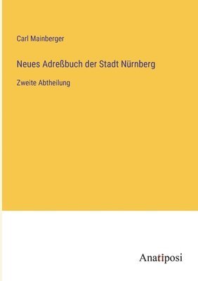 bokomslag Neues Adrebuch der Stadt Nrnberg