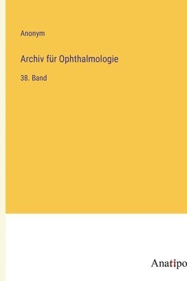 bokomslag Archiv fr Ophthalmologie