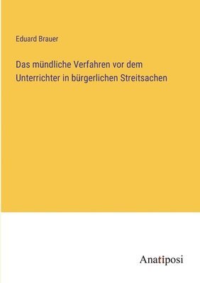 bokomslag Das mndliche Verfahren vor dem Unterrichter in brgerlichen Streitsachen