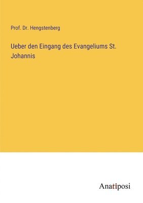 bokomslag Ueber den Eingang des Evangeliums St. Johannis