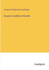 bokomslag Du jury en matière criminelle