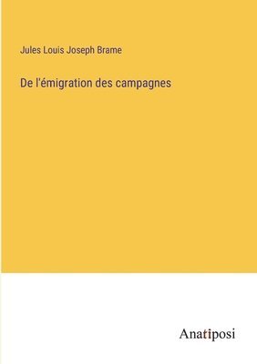 bokomslag De l'migration des campagnes