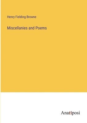 bokomslag Miscellanies and Poems