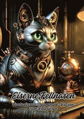 Eiserne Fellnasen: Fantasievolle Steampunk-Katzen zum Kolorieren 1