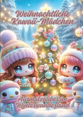 Weihnachtliche Kawaii-Mädchen: Ausmalzauber im Winterwunderland 1