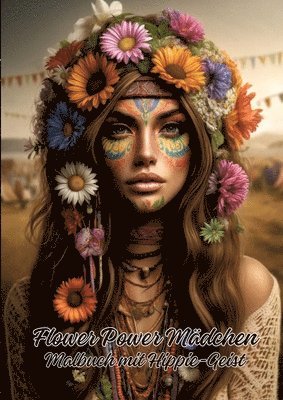 bokomslag Flower Power Mädchen: Malbuch mit Hippie-Geist