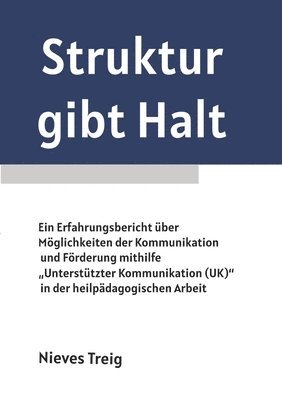 bokomslag Struktur gibt Halt - Ein Erfahrungsbericht über Möglichkeiten der Kommunikation und Förderung mithilfe "Unterstützter Kommunikation (UK)" in der heilpädagogischen Arbeit