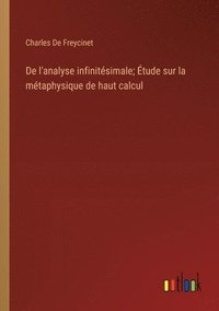 bokomslag De l'analyse infinitésimale; Étude sur la métaphysique de haut calcul