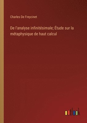 bokomslag De l'analyse infinitésimale; Étude sur la métaphysique de haut calcul