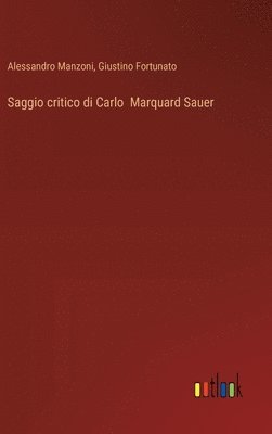 bokomslag Saggio critico di Carlo Marquard Sauer