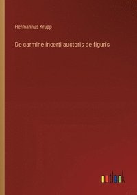 bokomslag De carmine incerti auctoris de figuris