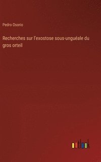 bokomslag Recherches sur l'exostose sous-unguéale du gros orteil