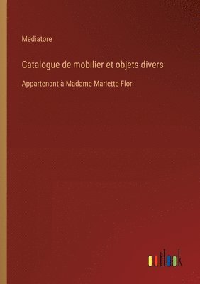 bokomslag Catalogue de mobilier et objets divers