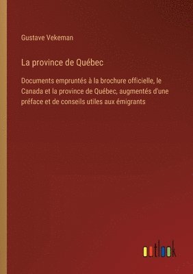 bokomslag La province de Qubec