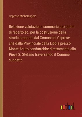 bokomslag Relazione valutazione sommaria prospetto di reparto ec. per la costruzione della strada proposta dal Comune di Caprese che dalla Provinciale della Libbia presso Monte Acuto condurrebbe direttamente...
