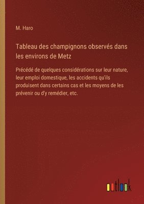 Tableau des champignons observés dans les environs de Metz