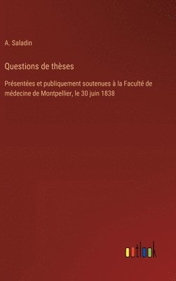 bokomslag Questions de thses