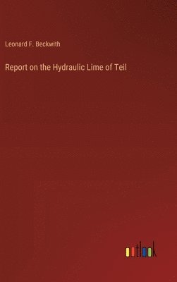 bokomslag Report on the Hydraulic Lime of Teil