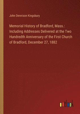 bokomslag Memorial History of Bradford, Mass.