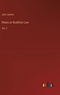 bokomslag Notes on Buddhist Law