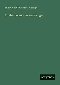 bokomslag tudes de micromammalogie