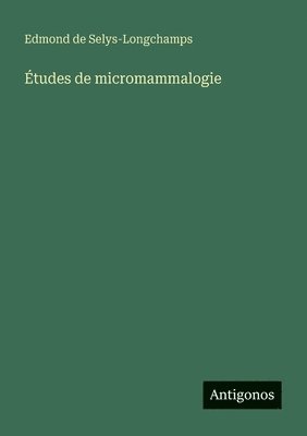 tudes de micromammalogie 1