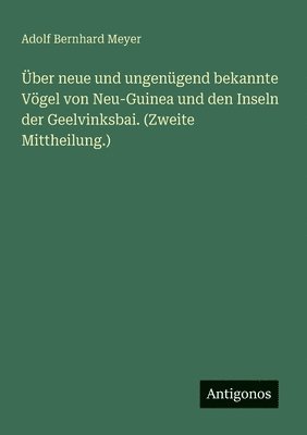 Über neue und ungenügend bekannte Vögel von Neu-Guinea und den Inseln der Geelvinksbai. (Zweite Mittheilung.) 1