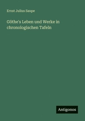 bokomslag Gthe's Leben und Werke in chronologischen Tafeln