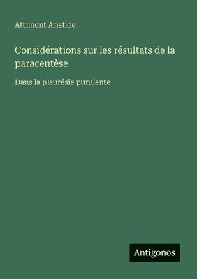 bokomslag Considrations sur les rsultats de la paracentse