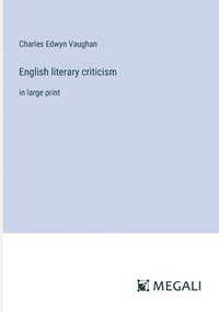 bokomslag English literary criticism