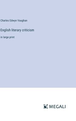 bokomslag English literary criticism