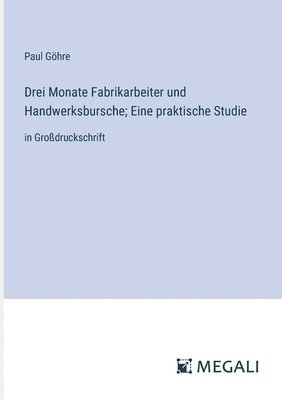 Paul Göhre - Drei Monate Fabrikarbeiter und Handwerksbursche; Eine praktische Studie, Häftad