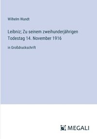 bokomslag Leibniz; Zu seinem zweihunderjhrigen Todestag 14. November 1916