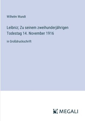 bokomslag Leibniz; Zu seinem zweihunderjhrigen Todestag 14. November 1916