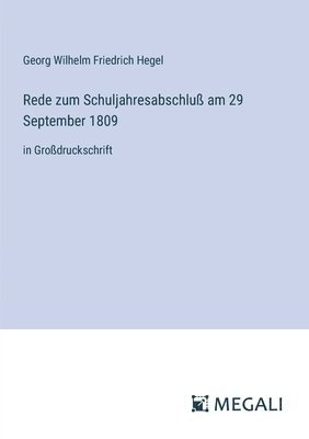 bokomslag Rede zum Schuljahresabschlu am 29 September 1809