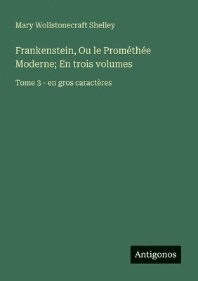 bokomslag Frankenstein, Ou le Prométhée Moderne; En trois volumes: Tome 3 - en gros caractères