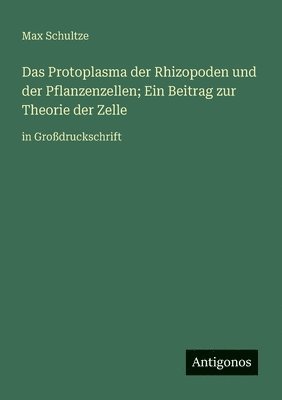 bokomslag Protoplasma der Rhizopoden und der Pflanzenzellen; Ein Beitrag zur Theorie der Zelle