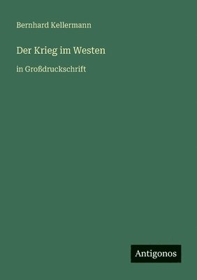 Bernhard Kellermann - Krieg im Westen, Häftad
