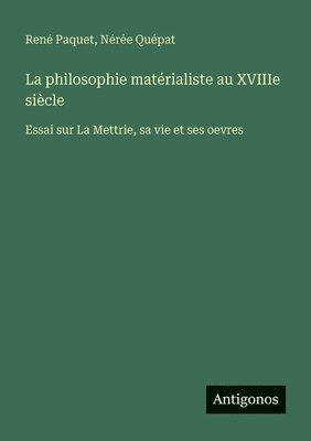 bokomslag philosophie matérialiste au XVIIIe siècle