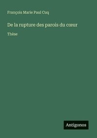 bokomslag De la rupture des parois du coeur