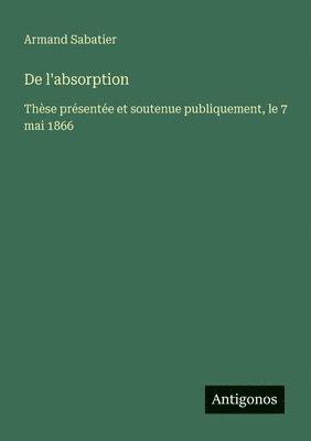 bokomslag De l'absorption